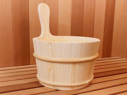 102N: Wood Sauna Bucket with plastic liner (1 gal.) 12 1/8" H x 10 1/4" diam.
