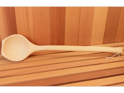 260: Wood dipper with strap, 15 1/2" L x 4 5/8" diam. bowl