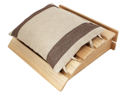 2950: Wood Headrest with pillow, 9” x 10”