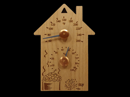 900: Wood Sauna cabin Thermometer °F/Hygrometer