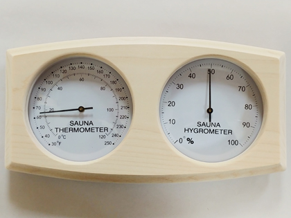 92300: Wood encased Thermometer °C /°F/Hygrometer, 